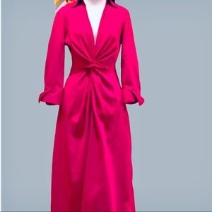 Twist front Kennith Cole dress in bright pink